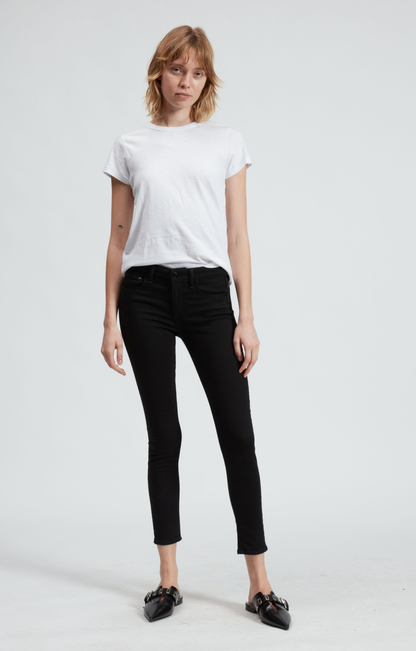 White Slub Crewneck T-Shirt