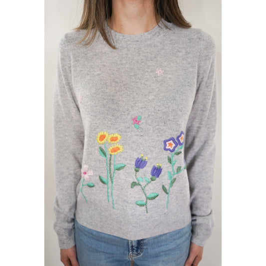 Wildflower Embroidered Cashmere Sweater