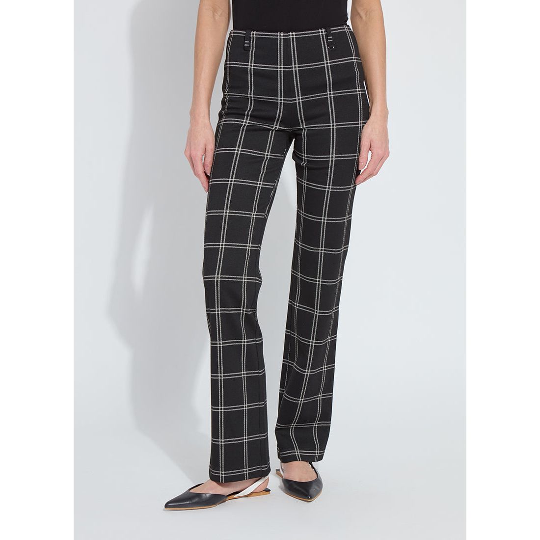 Windowpane Bootcut Pants