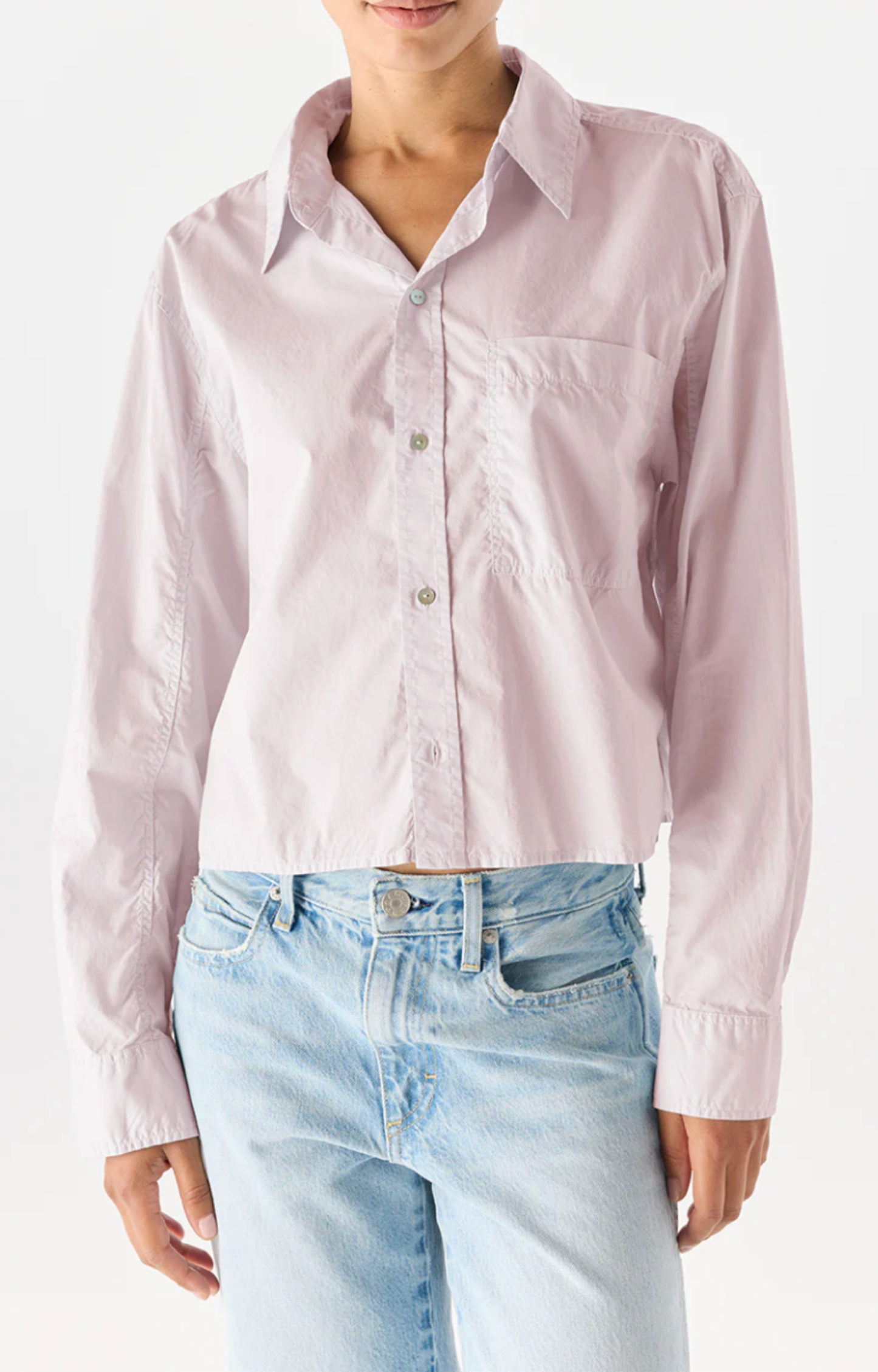 Wisteria Cropped Button Down Shirt