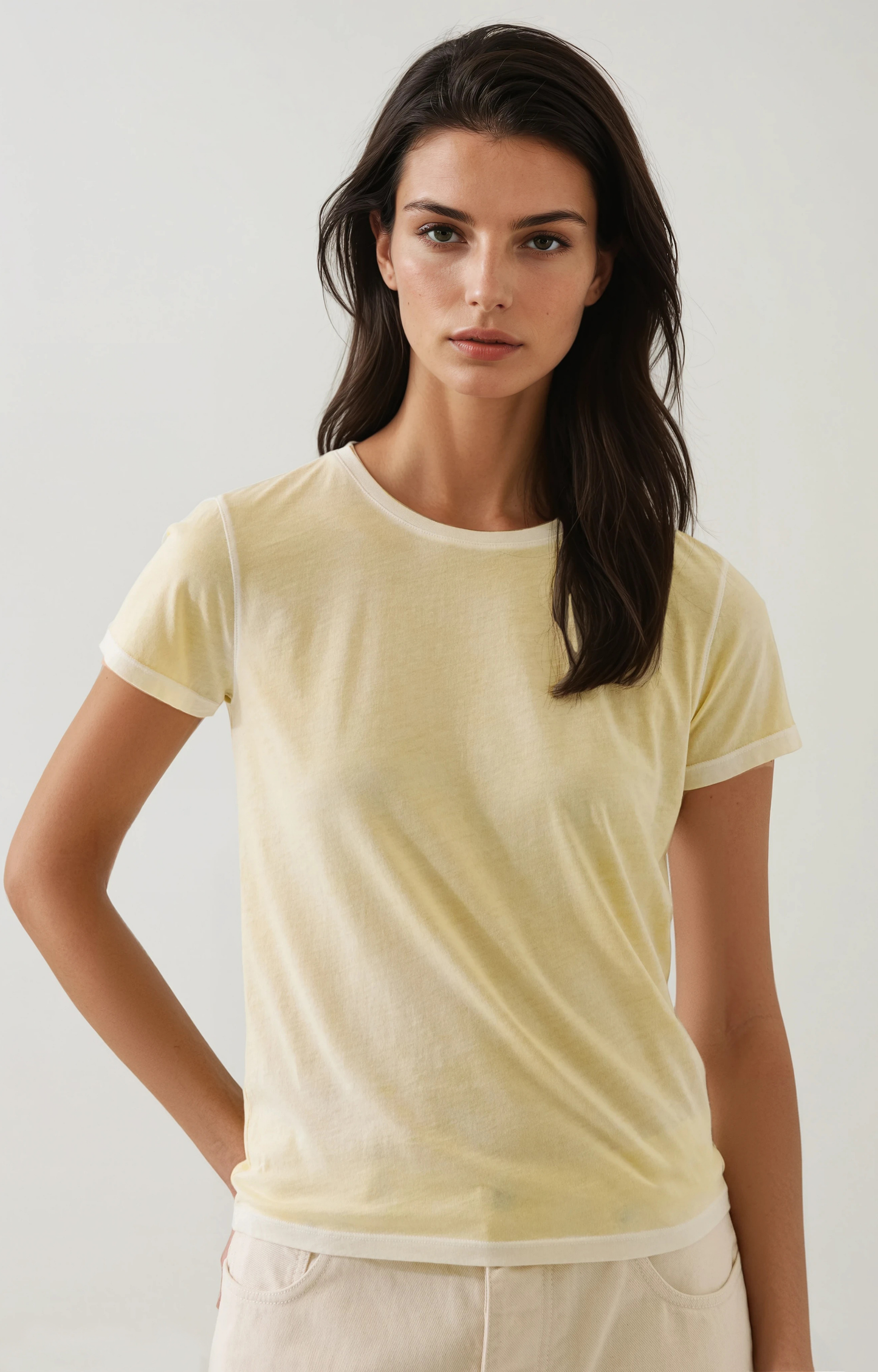 Yellow Reverse Spray Crew T-Shirt