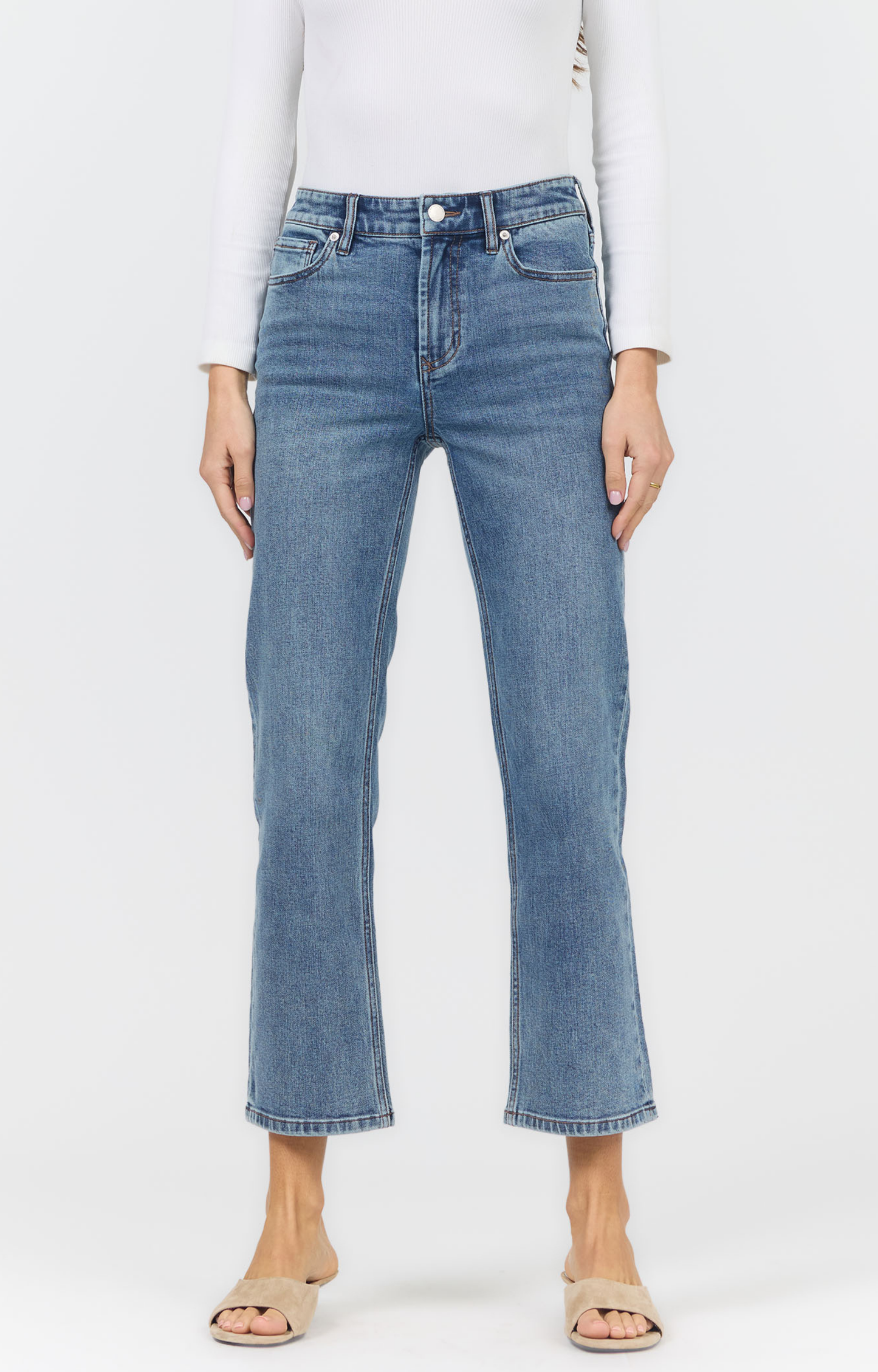 Anika Medium Wash Straight Leg Jeans