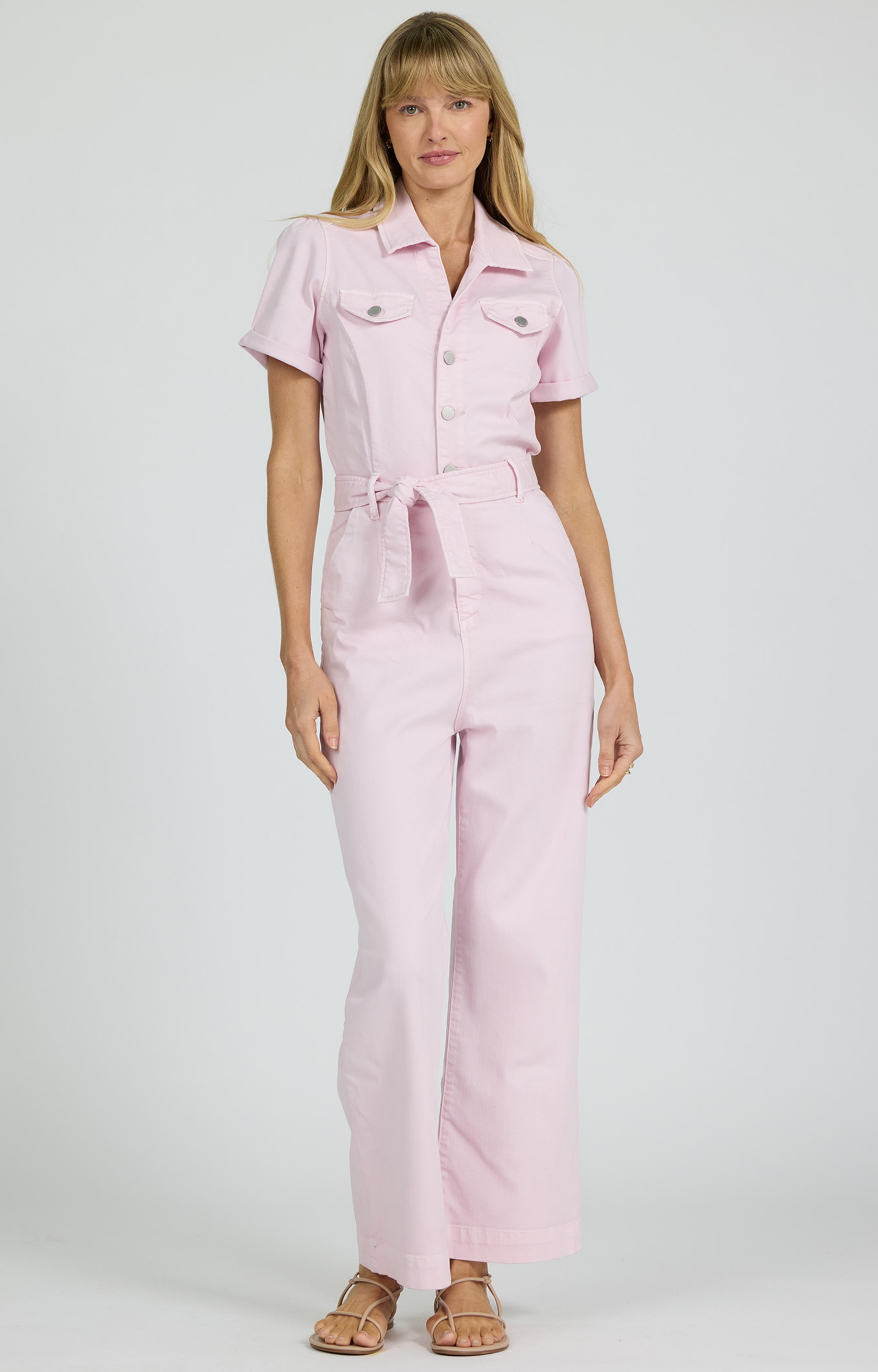 Baby Pink Denim Jumpsuit