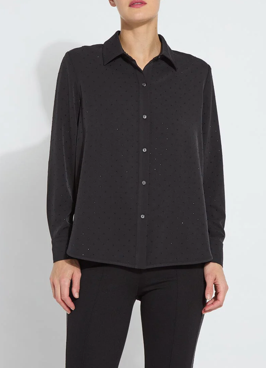 Black Crystal Embellished Shirt