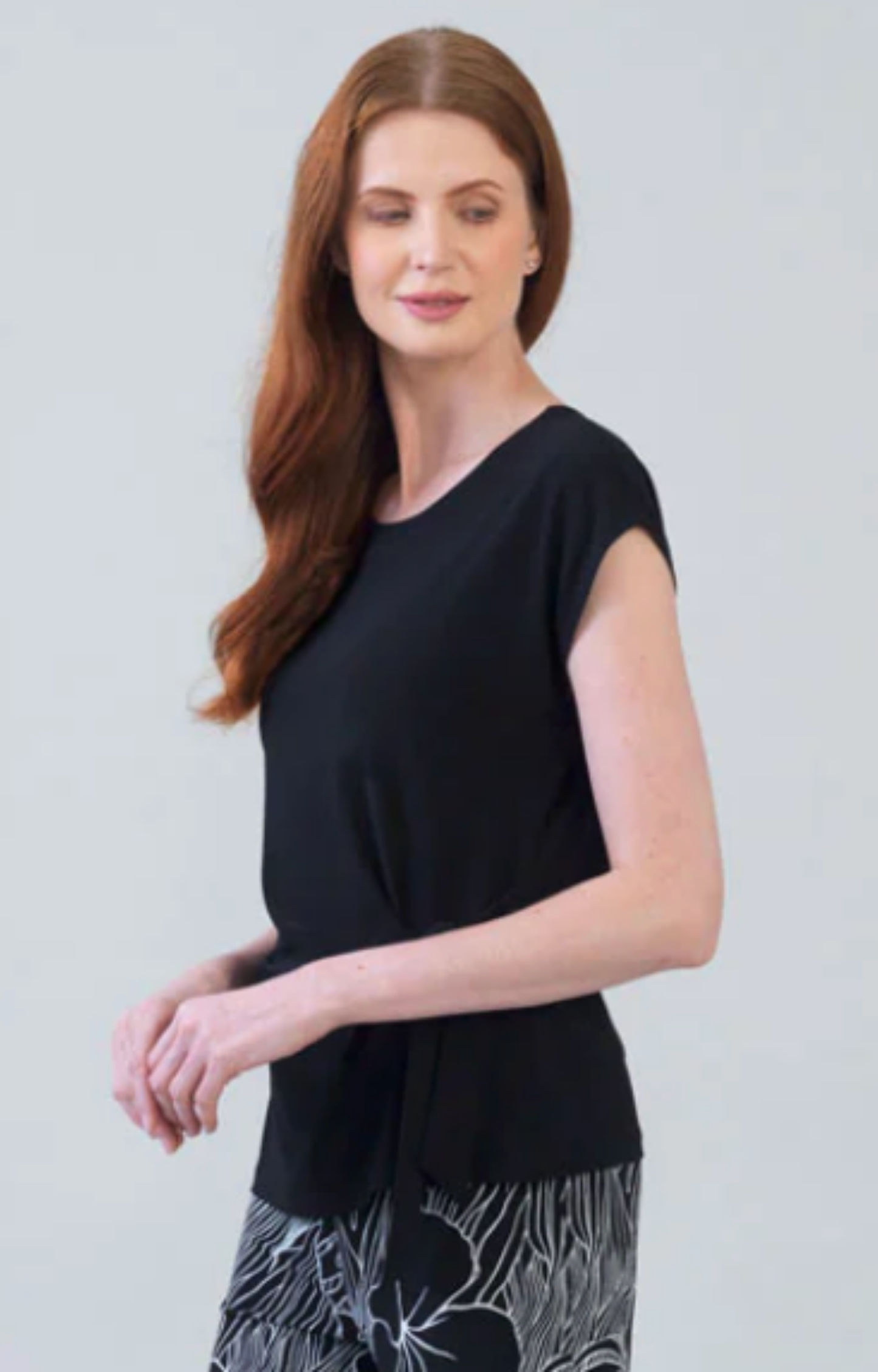 Black Side Tie Top