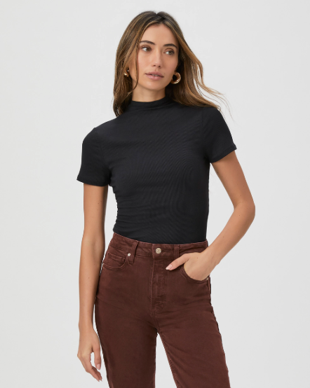 Black Mock Neck Top