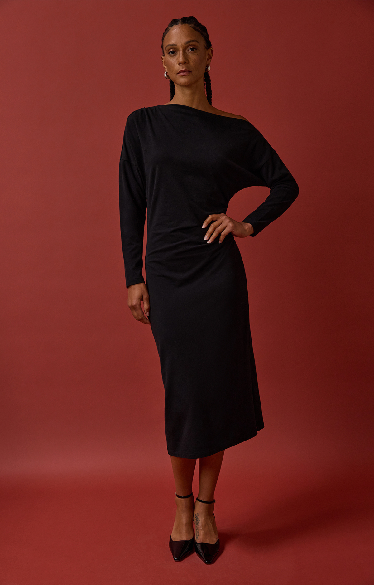 Black Off-the-Shoulder Dress