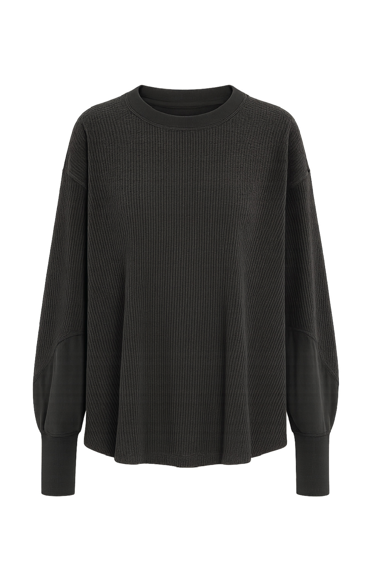 Black Oversized Waffle Shirt