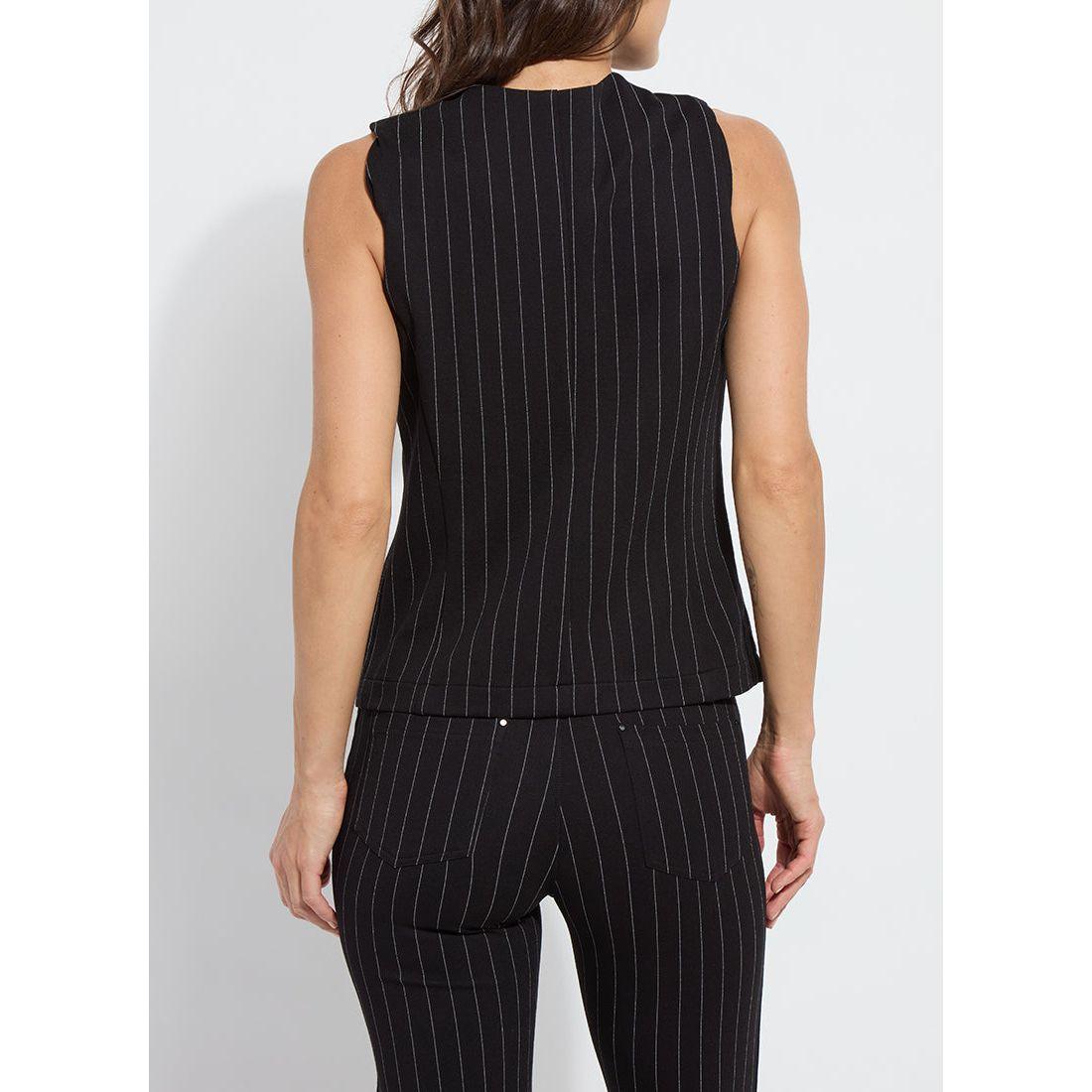 Black Pinstripe Suiting Vest