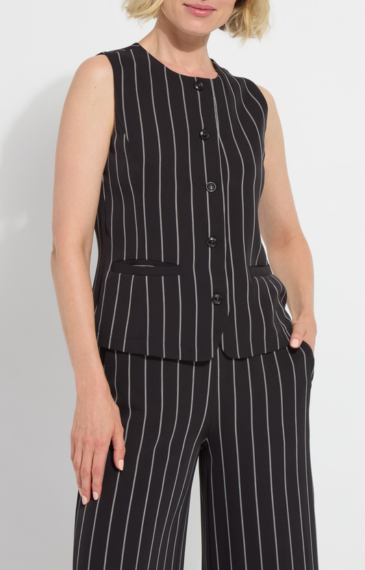 Black Pinstripe Vest