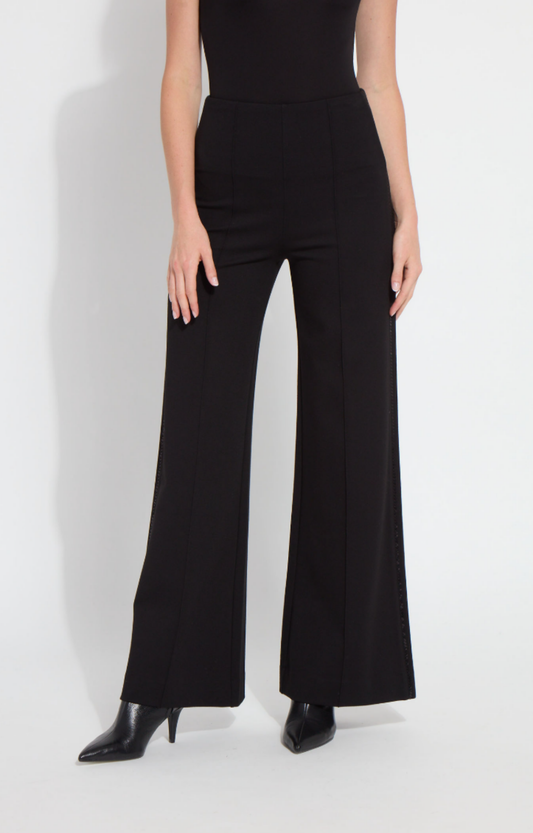 Black Embellished Ponte Pants