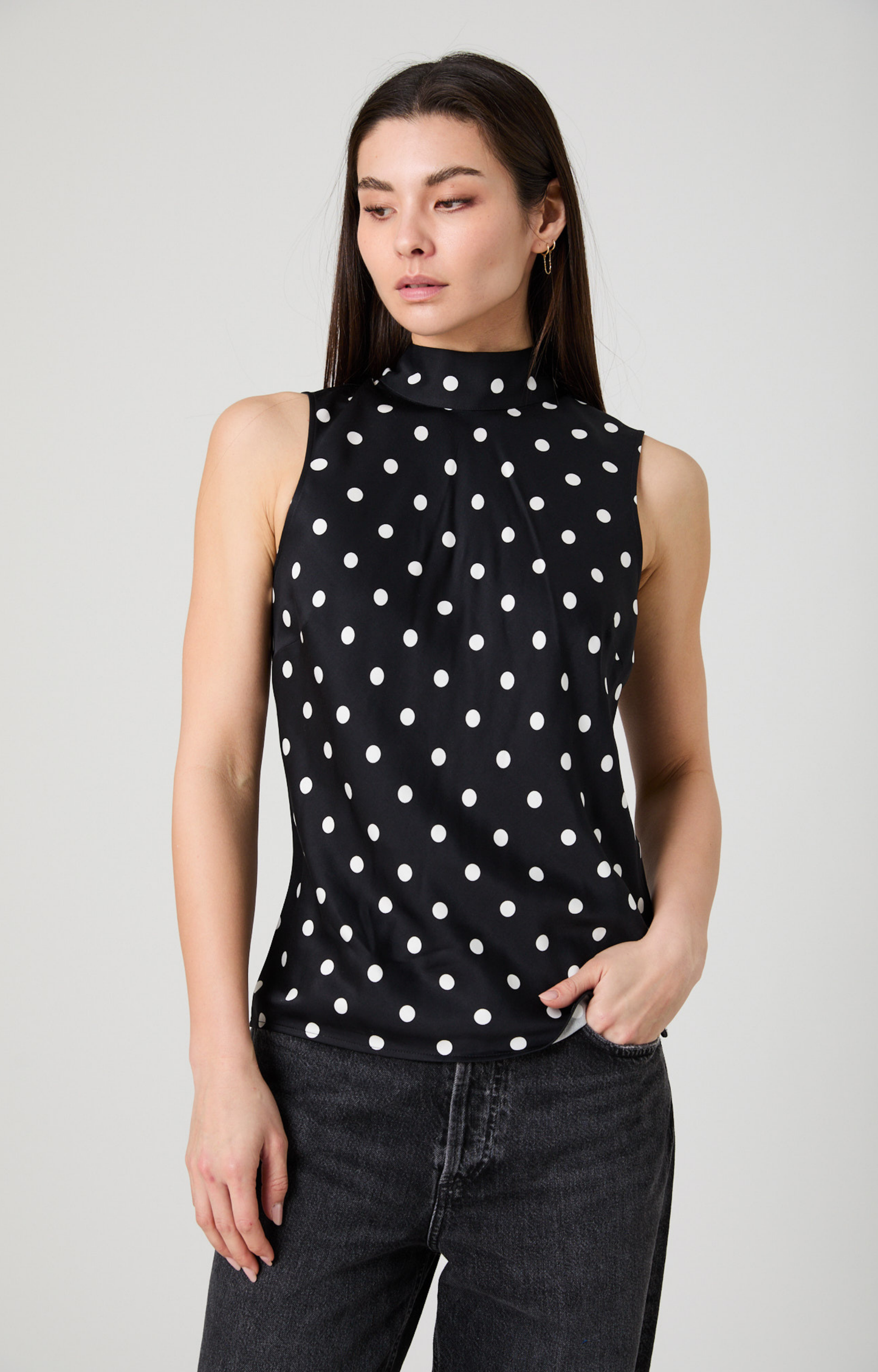Black Polka Dot Top