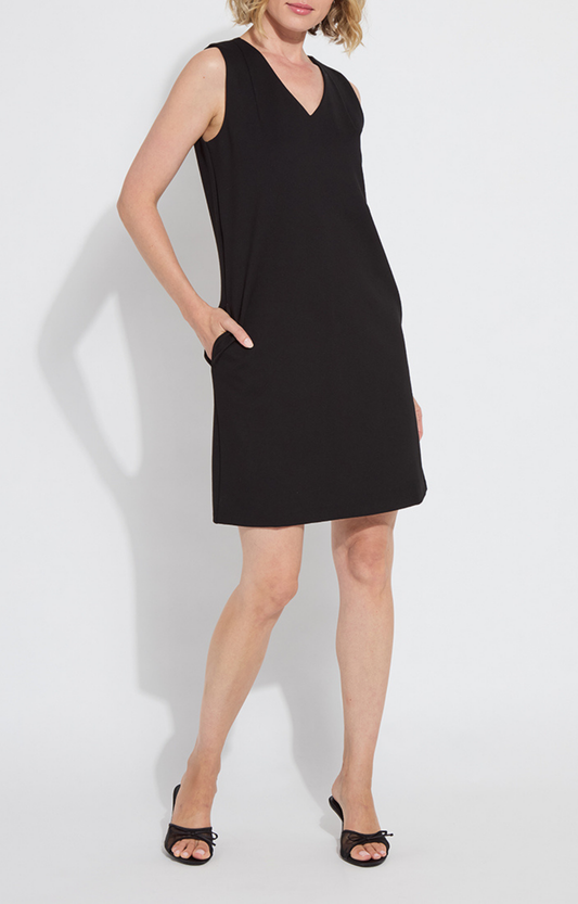 Black Ponte A-Line Dress