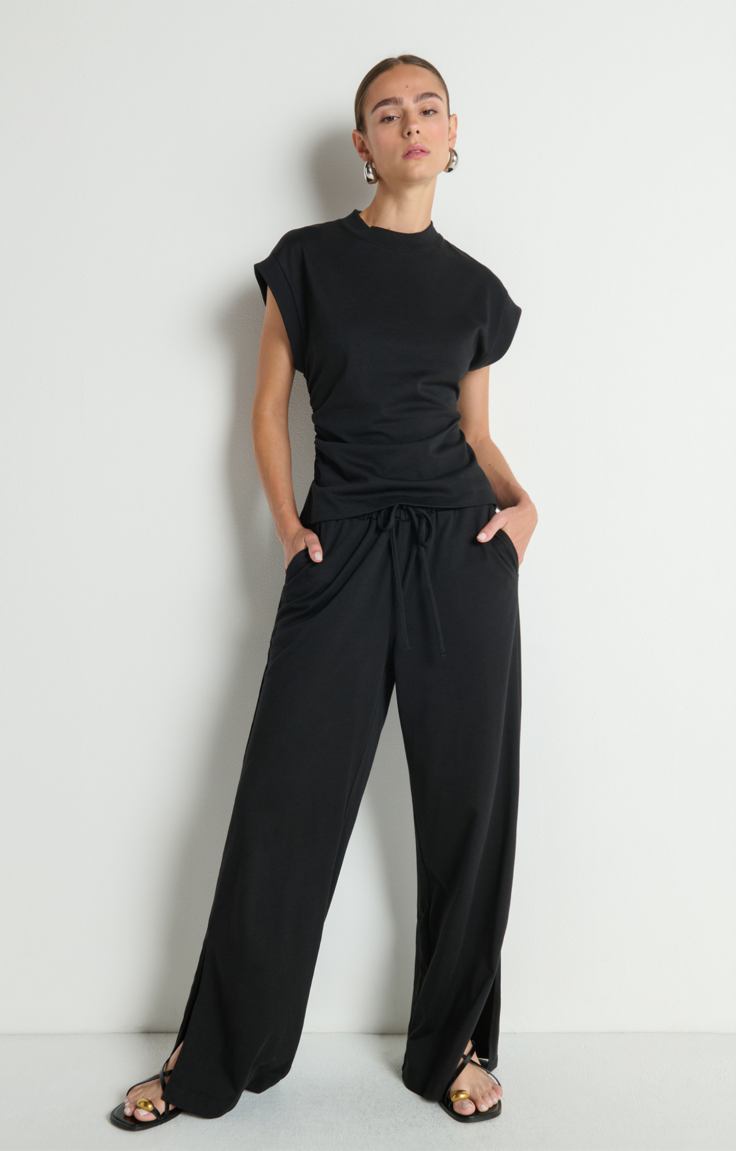 Black Split Side Sweatpants