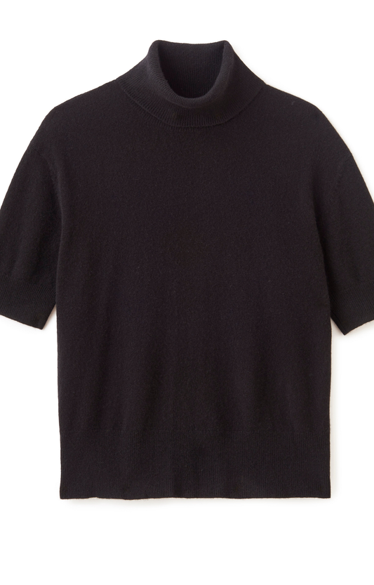 Black Turtleneck Cashmere Sweater
