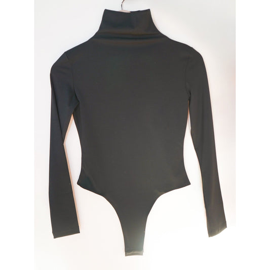 Black Turtleneck Stretch Bodysuit