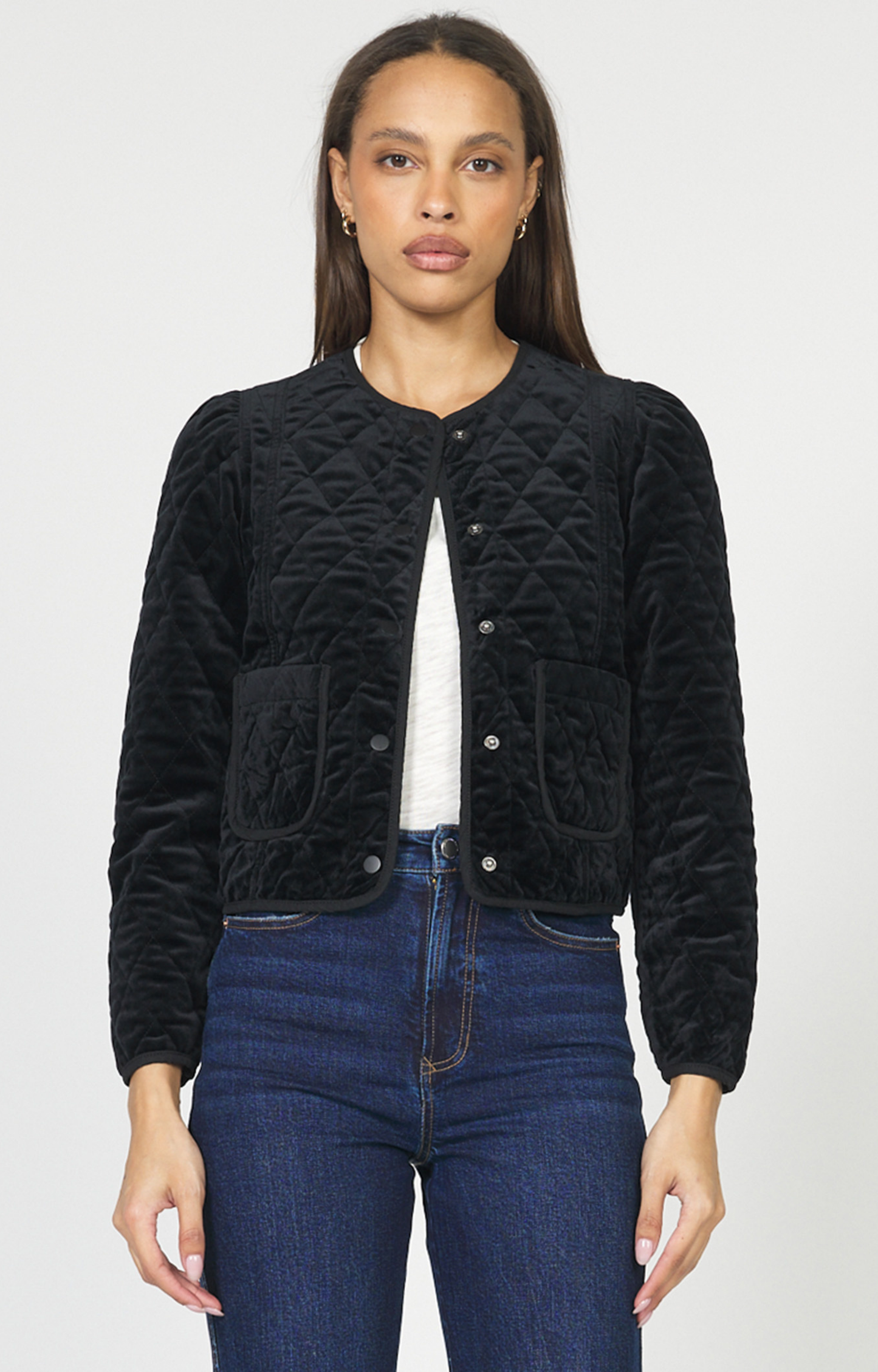 Black Velvet Quilted Jacket