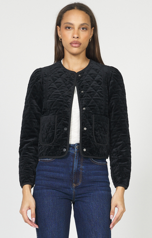 Black Velvet Quilted Jacket
