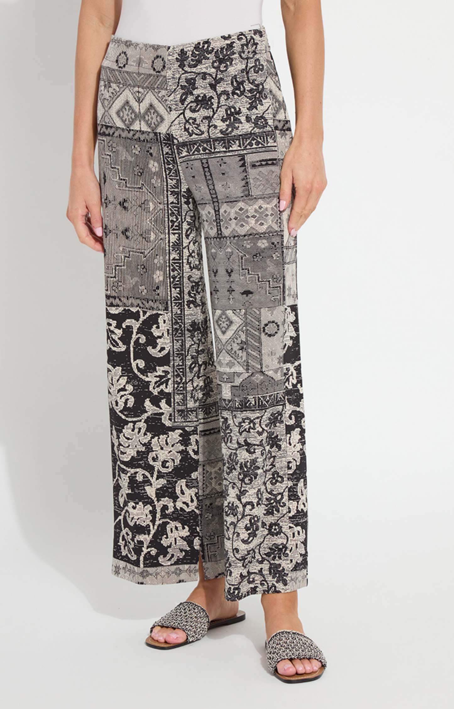 Black/Cream Mixed Pattern Pant