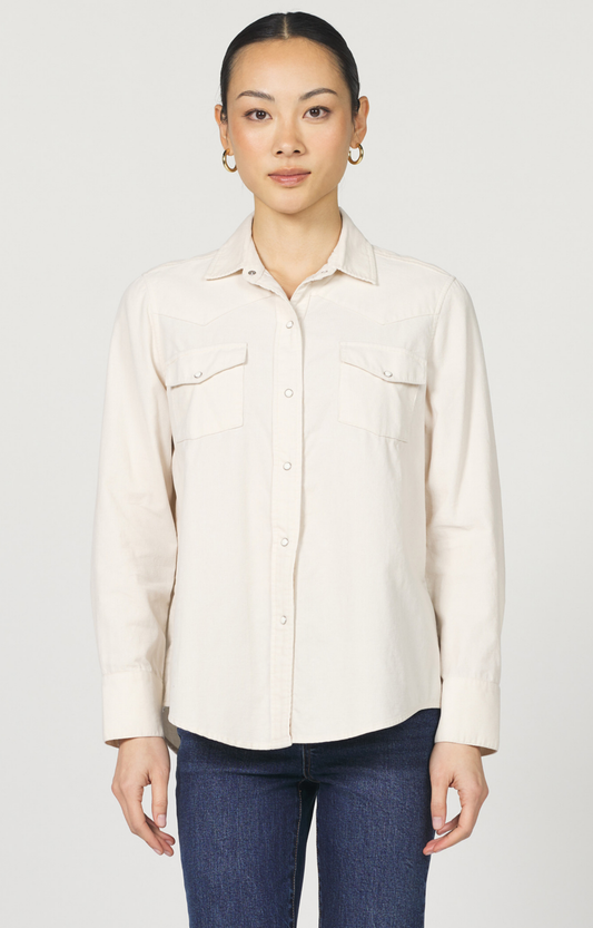 Bone Corduroy Western Shirt