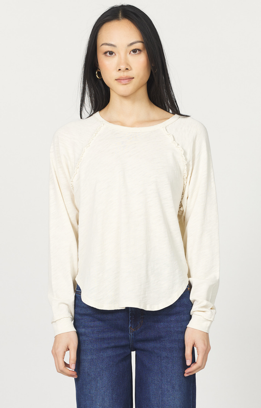 Bone Tiny Ruffle Long Sleeve Shirt