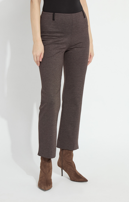 Brown Pinstripe Bootcut Pant