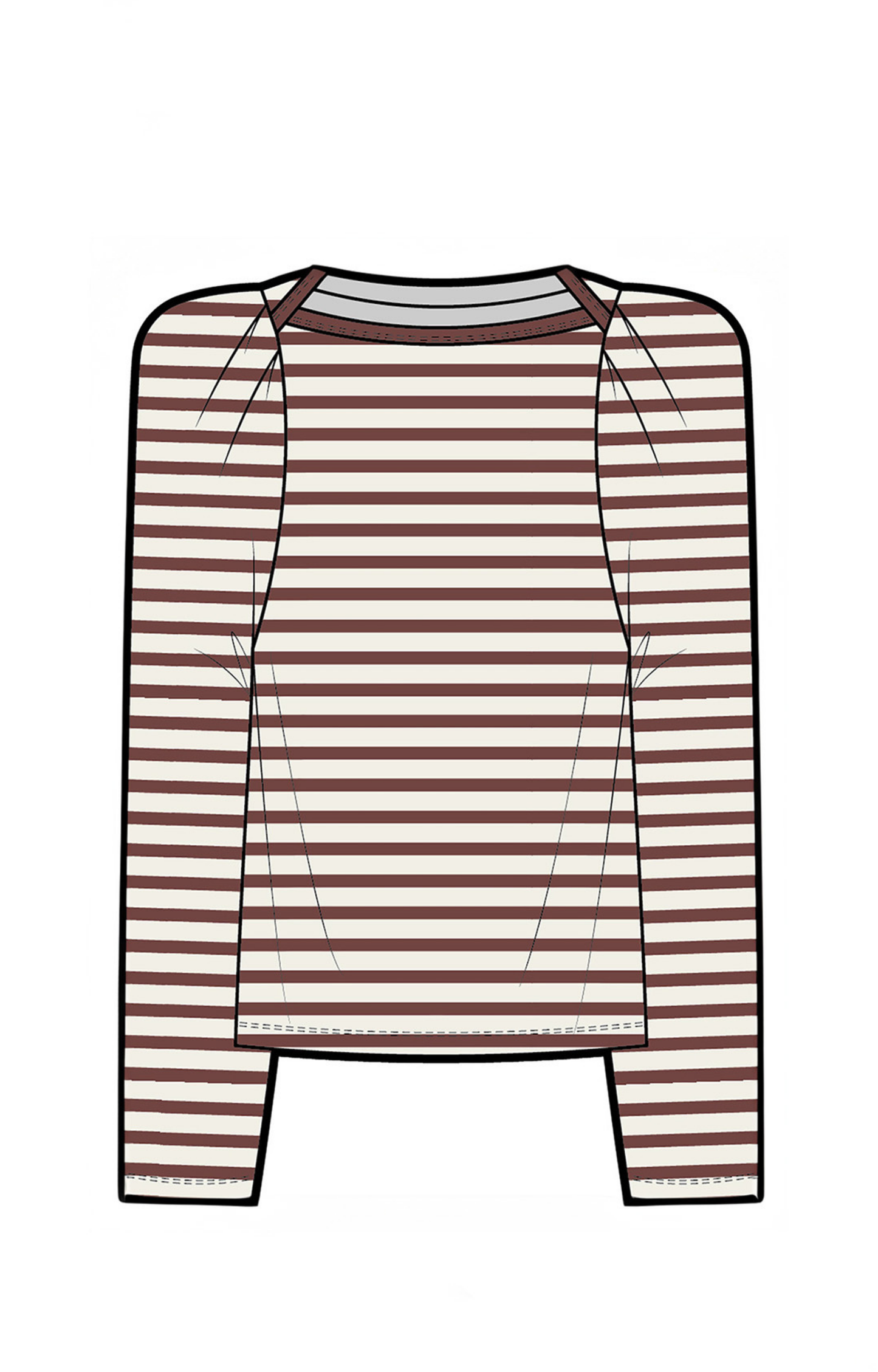 Brown Stripe Envelope Long Sleeve Shirt