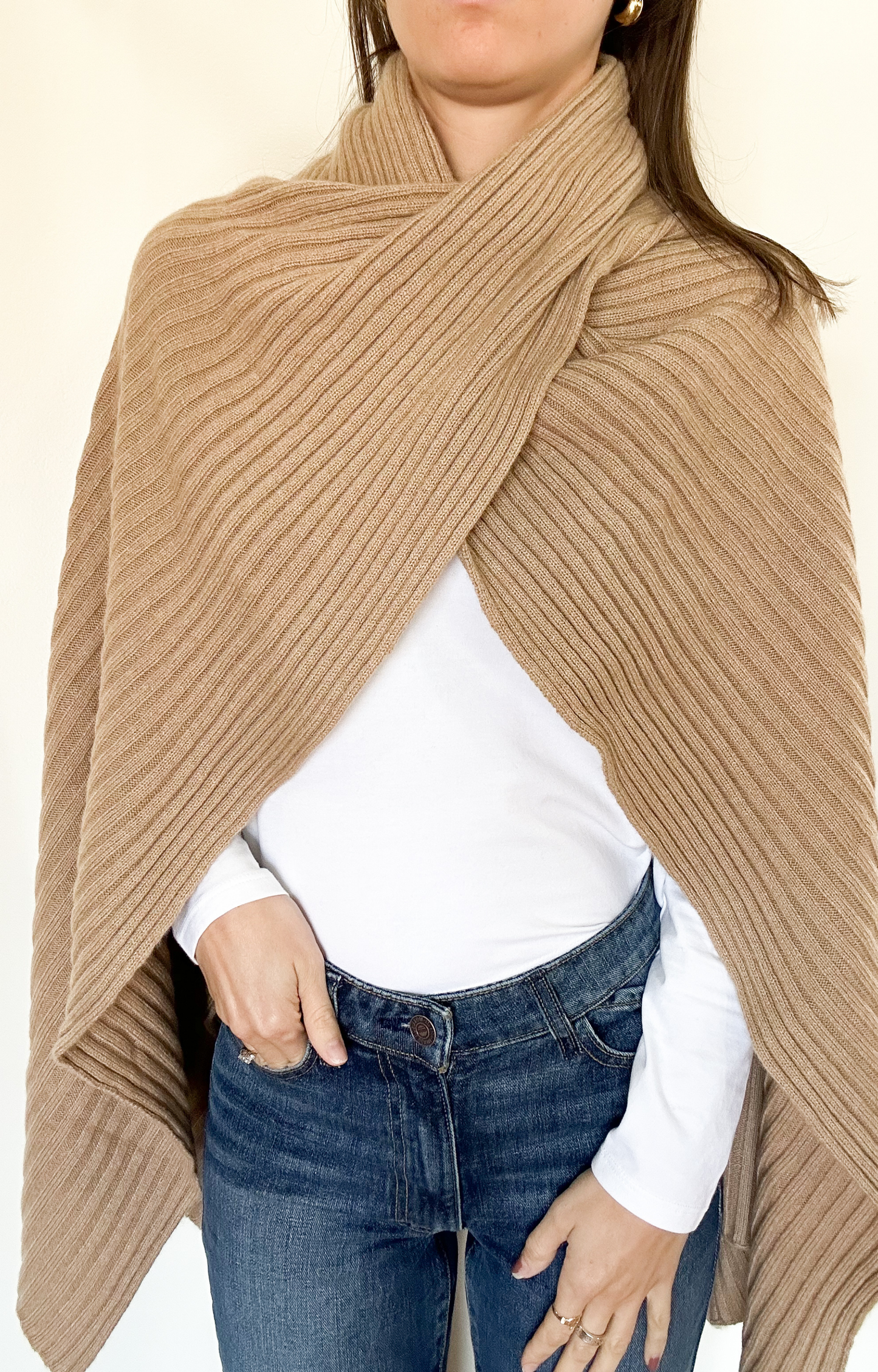Camel Cashmere Blend Cape