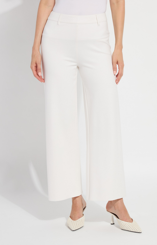 Chalk Wide Leg Ponte Pant