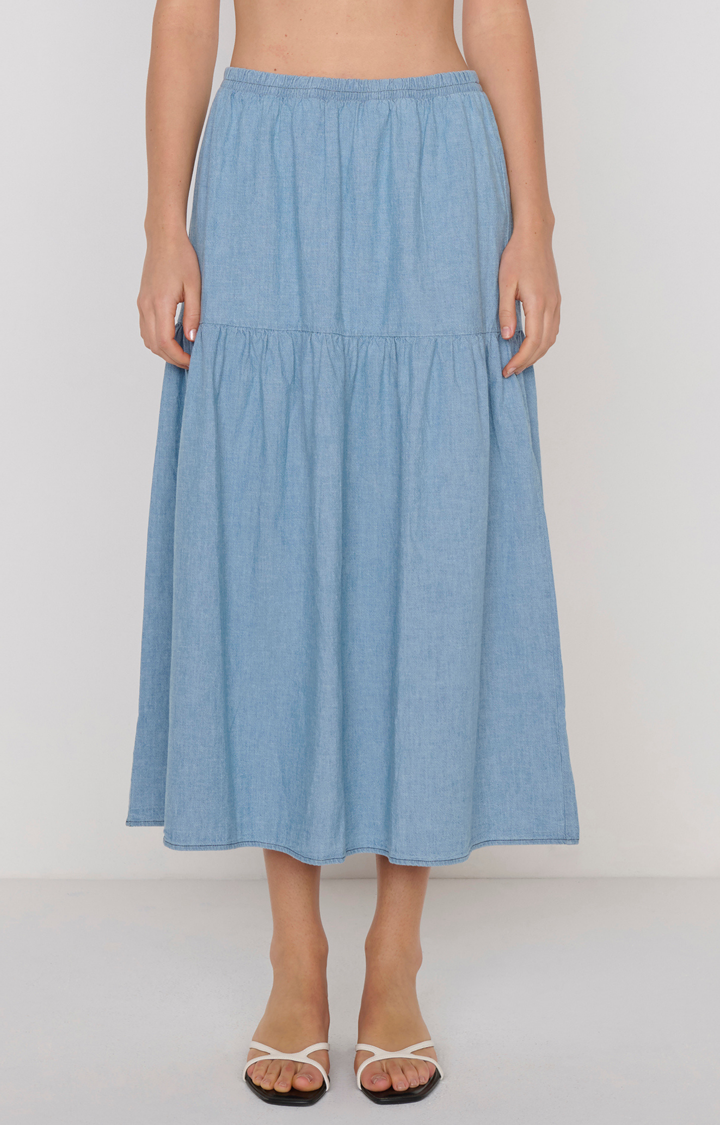 Chambray Midi Skirt