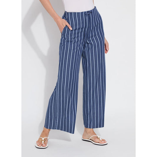 Chambray Stripe Drawstring Pant