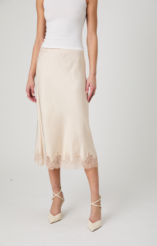 Champagne Satin Lace Skirt