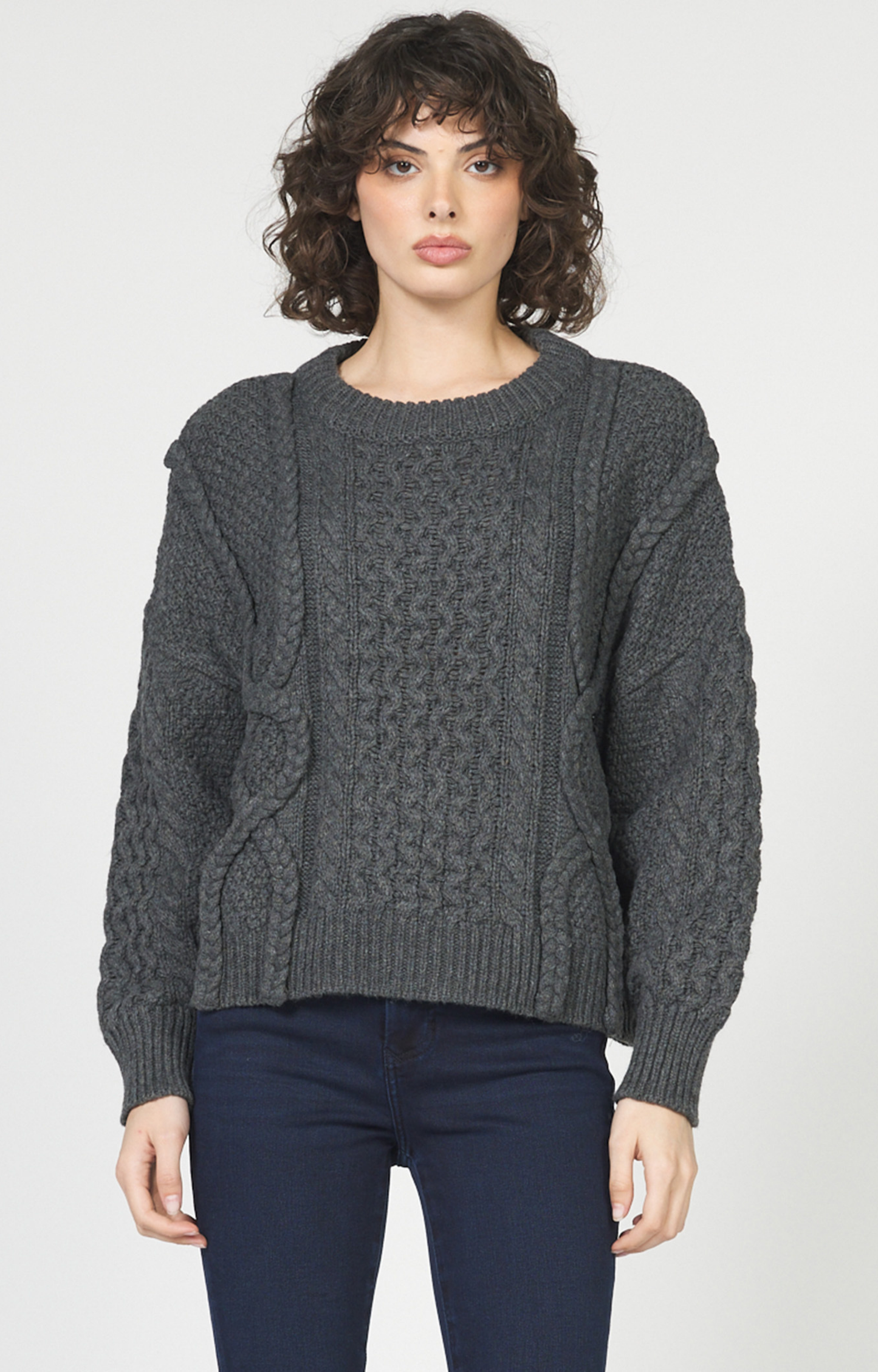 Charcoal Cable Knit Sweater