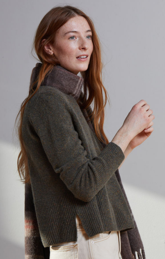 Chocolate Chip Flecks Cashmere Sweater