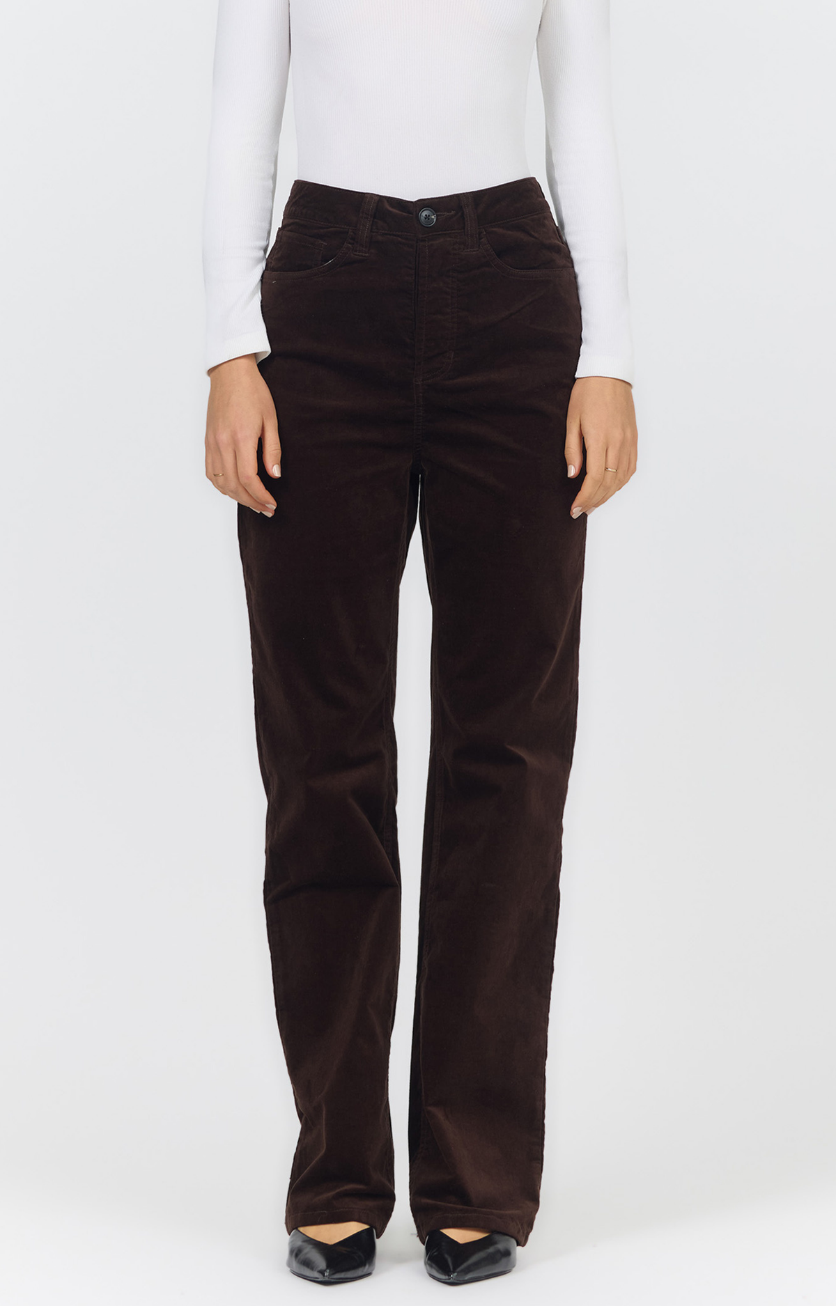 Chocolate Velvet Straight Leg Pants