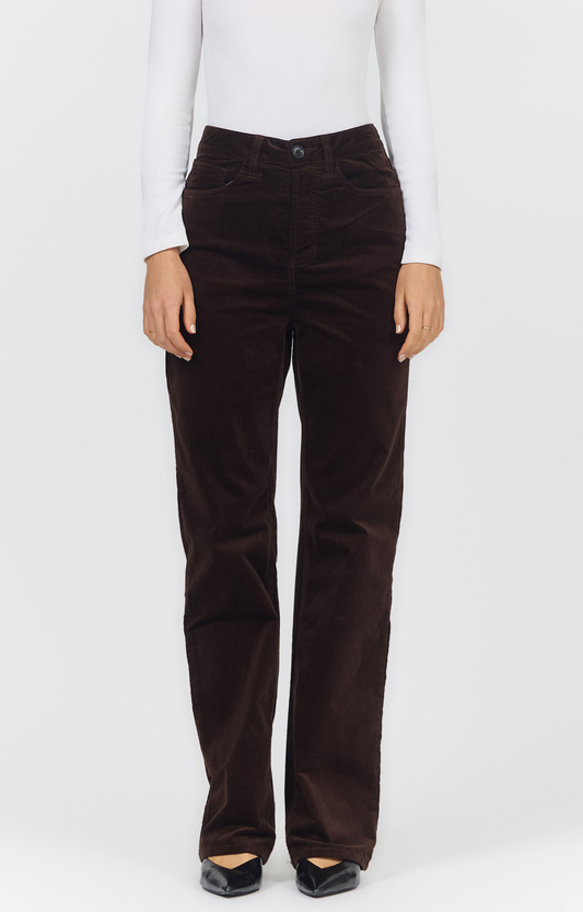 Chocolate Velvet Straight Leg Pants