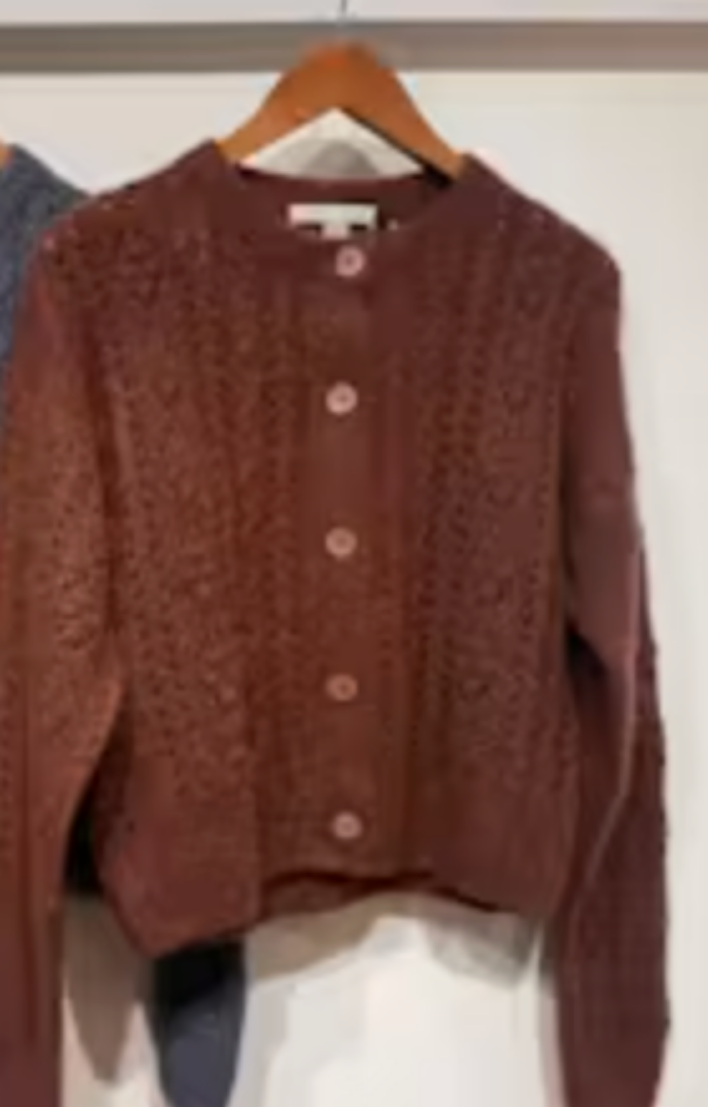 Copper Pointelle Cashmere/Silk Cardigan