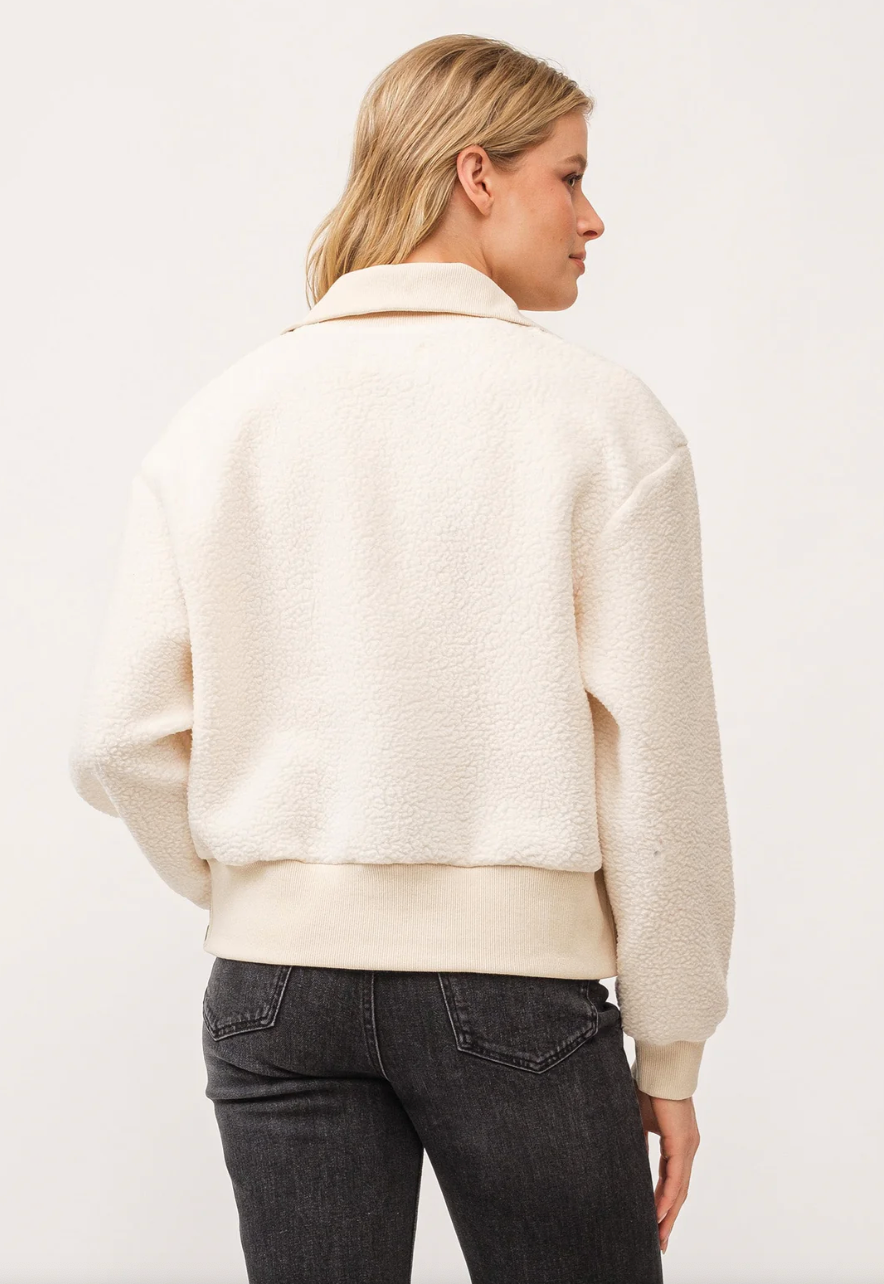 Cream Sherpa Quarter Zip