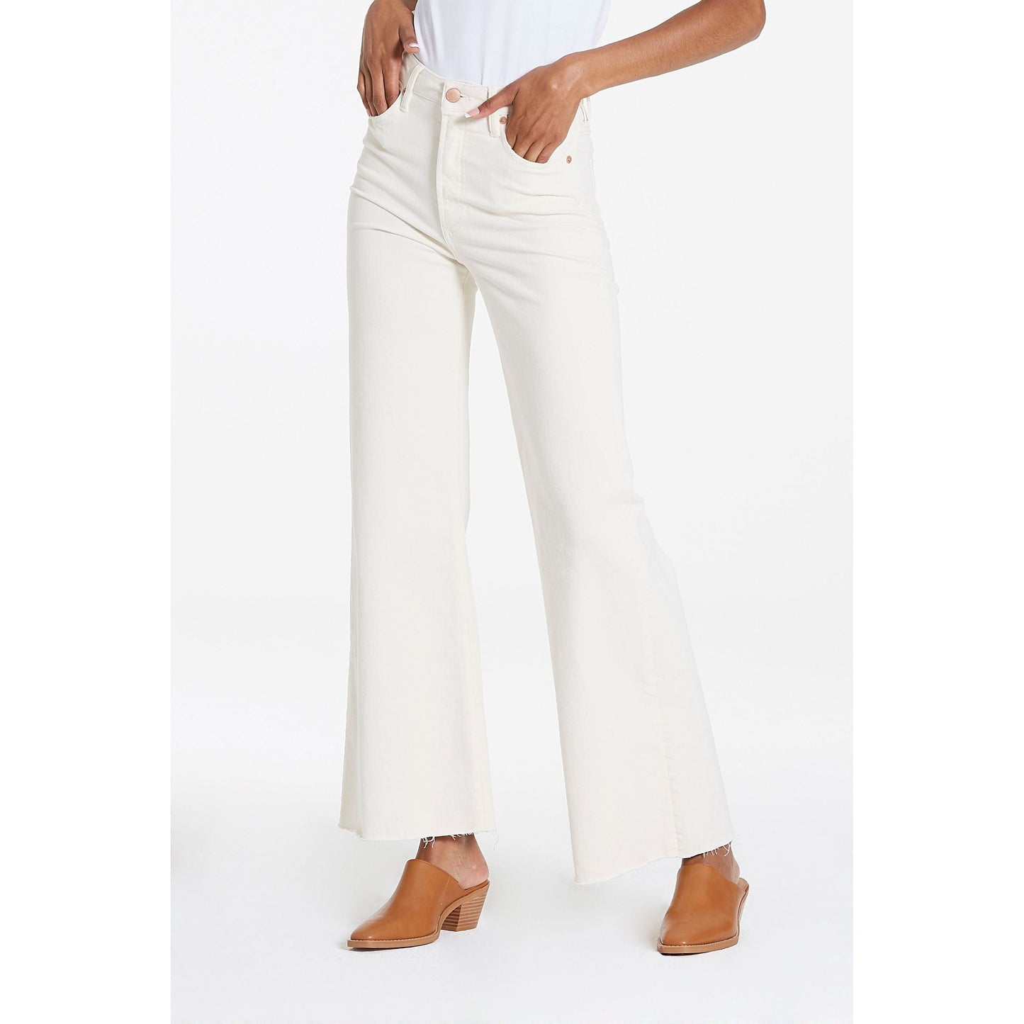 Cream Wide Leg Jean