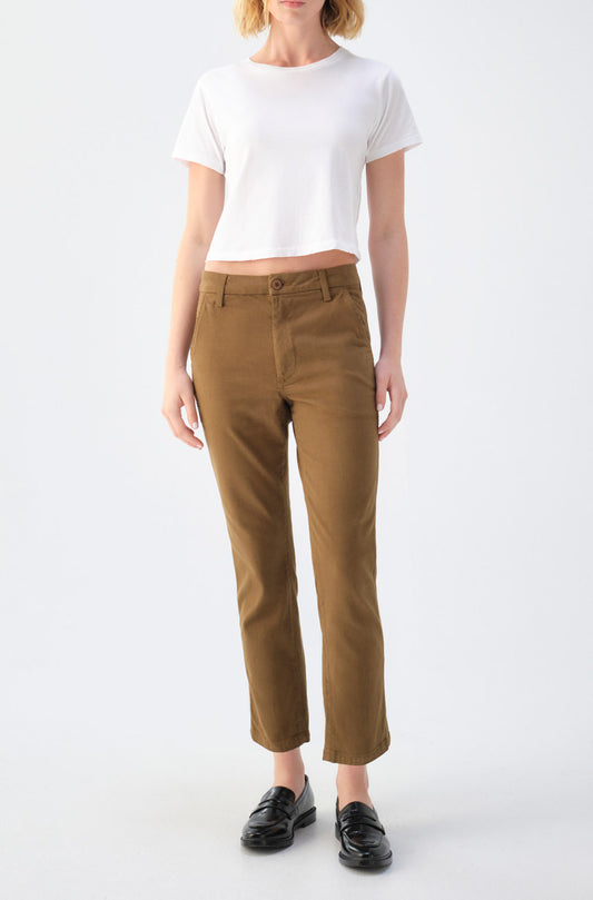 Walnut Cropped Straight Leg Pant