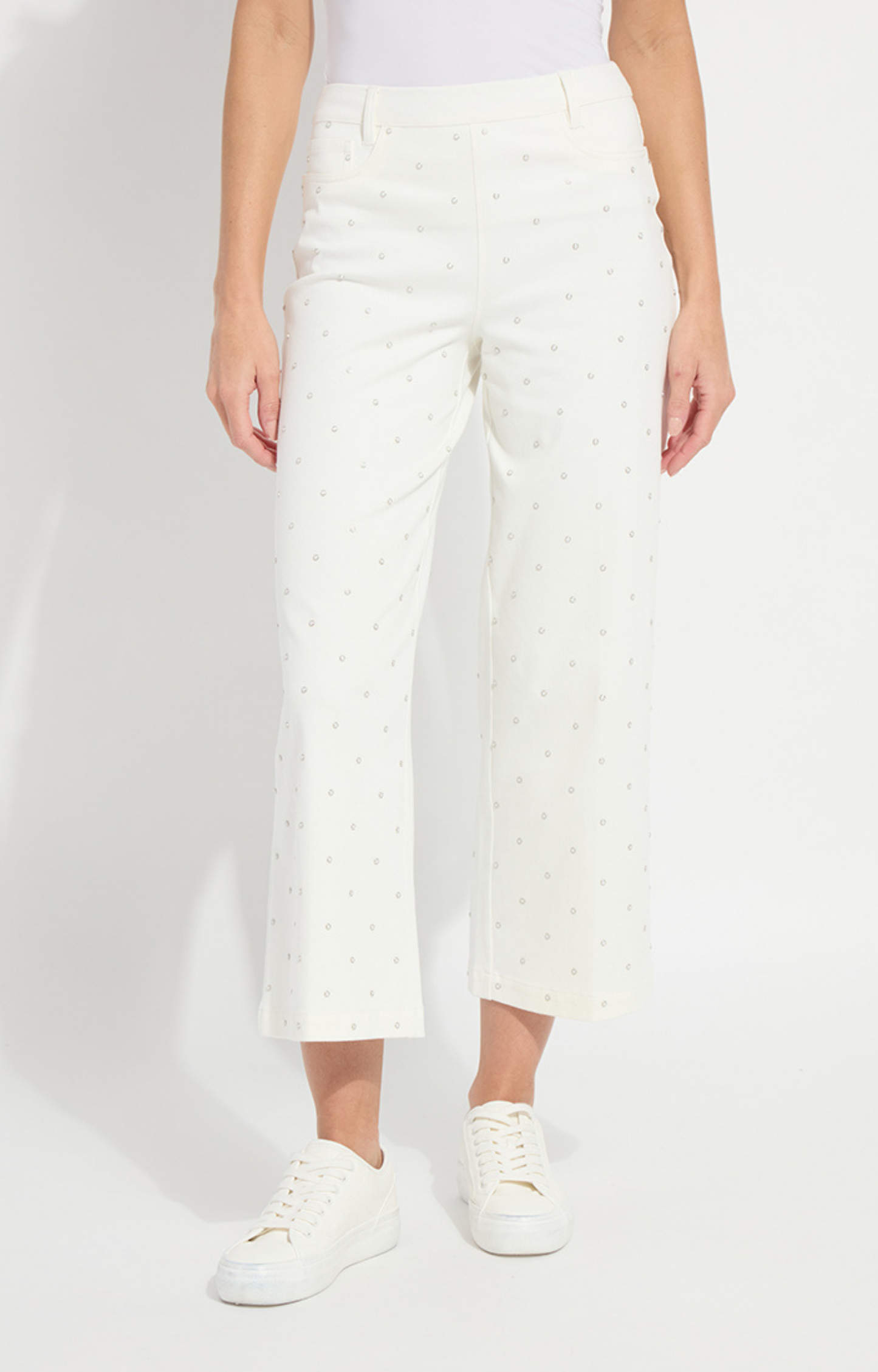 Ecru Pearl Embellished Jeans