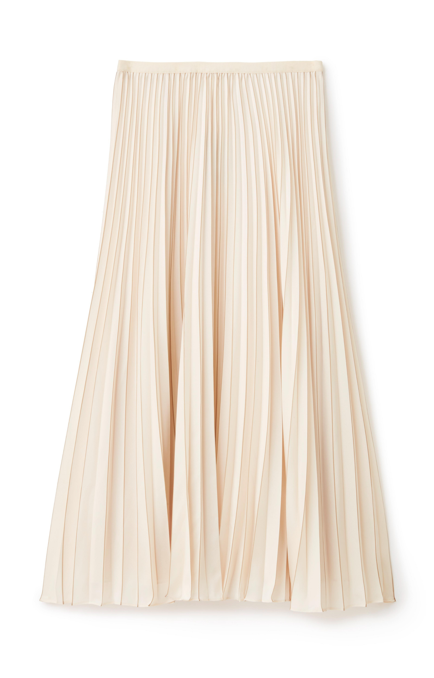 Ecru Pleated Midi Skirt