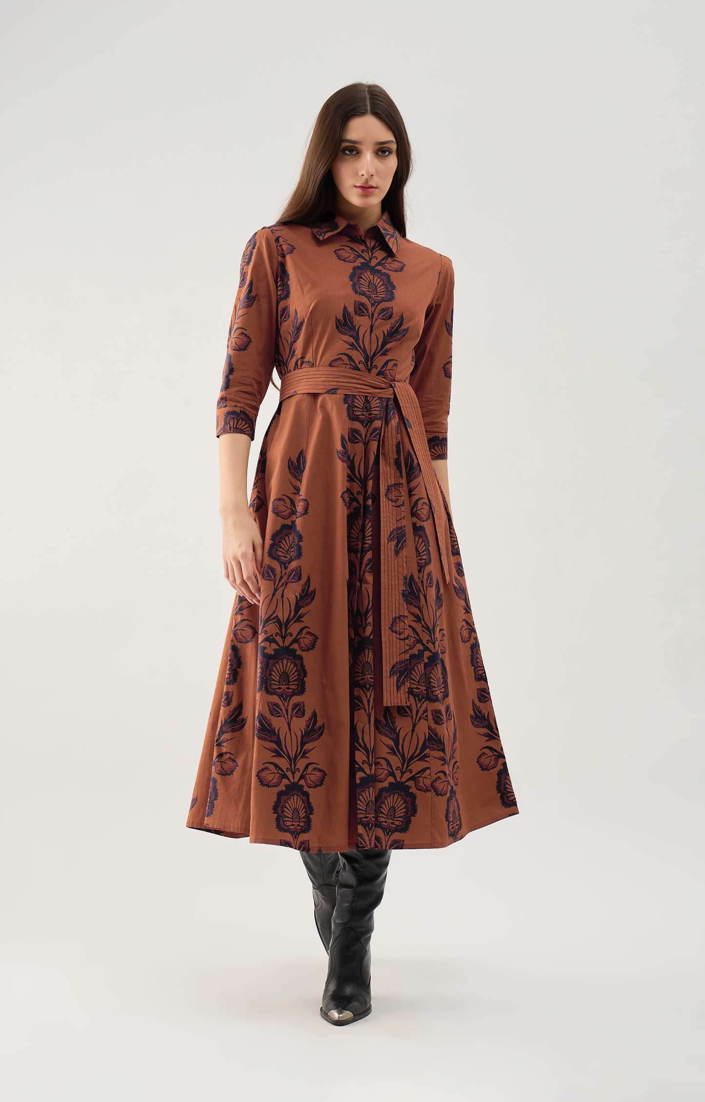 Elizabeth Cocoa Midi Dress