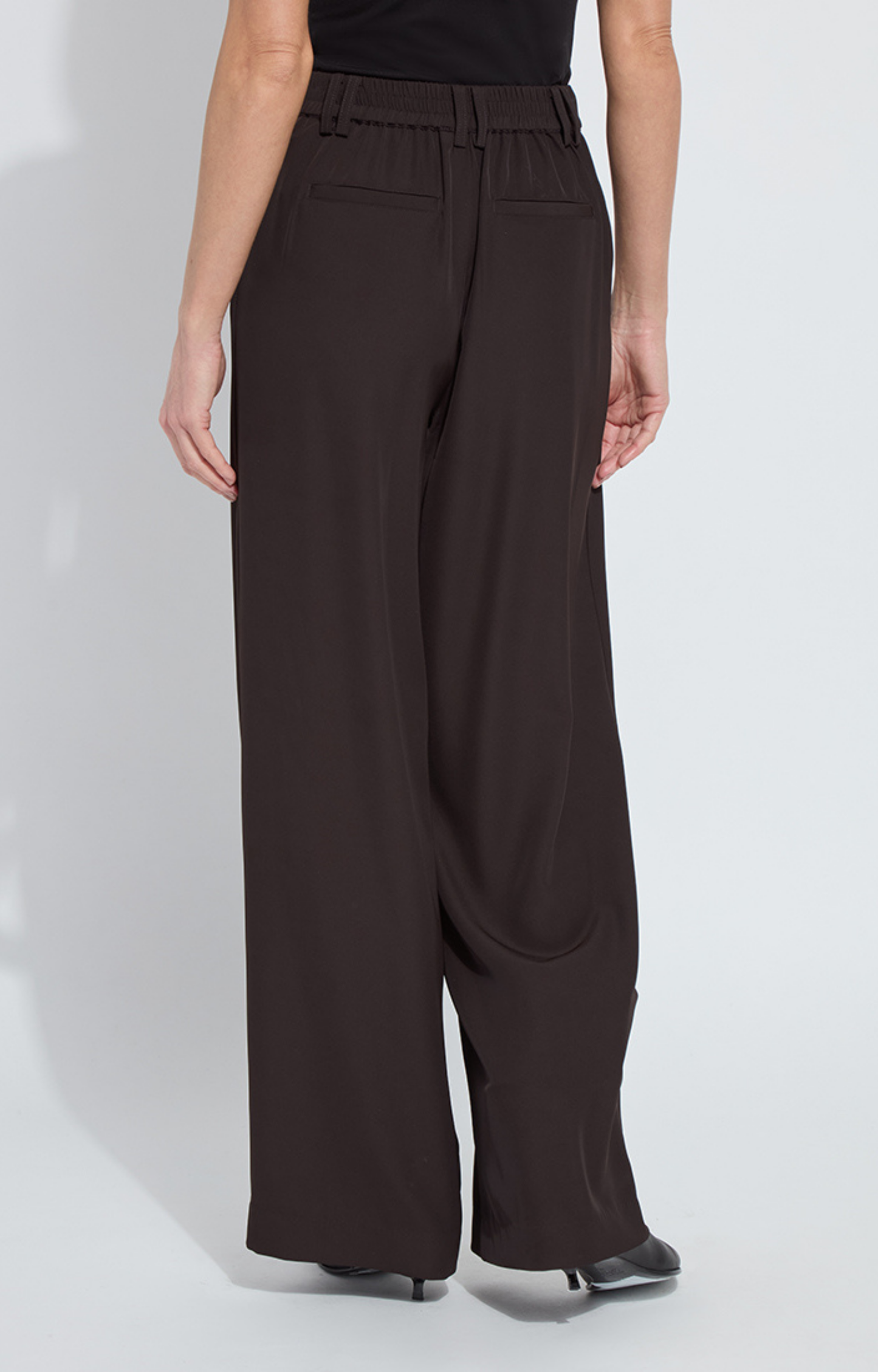 Espresso Pleated Wide Leg Trouser