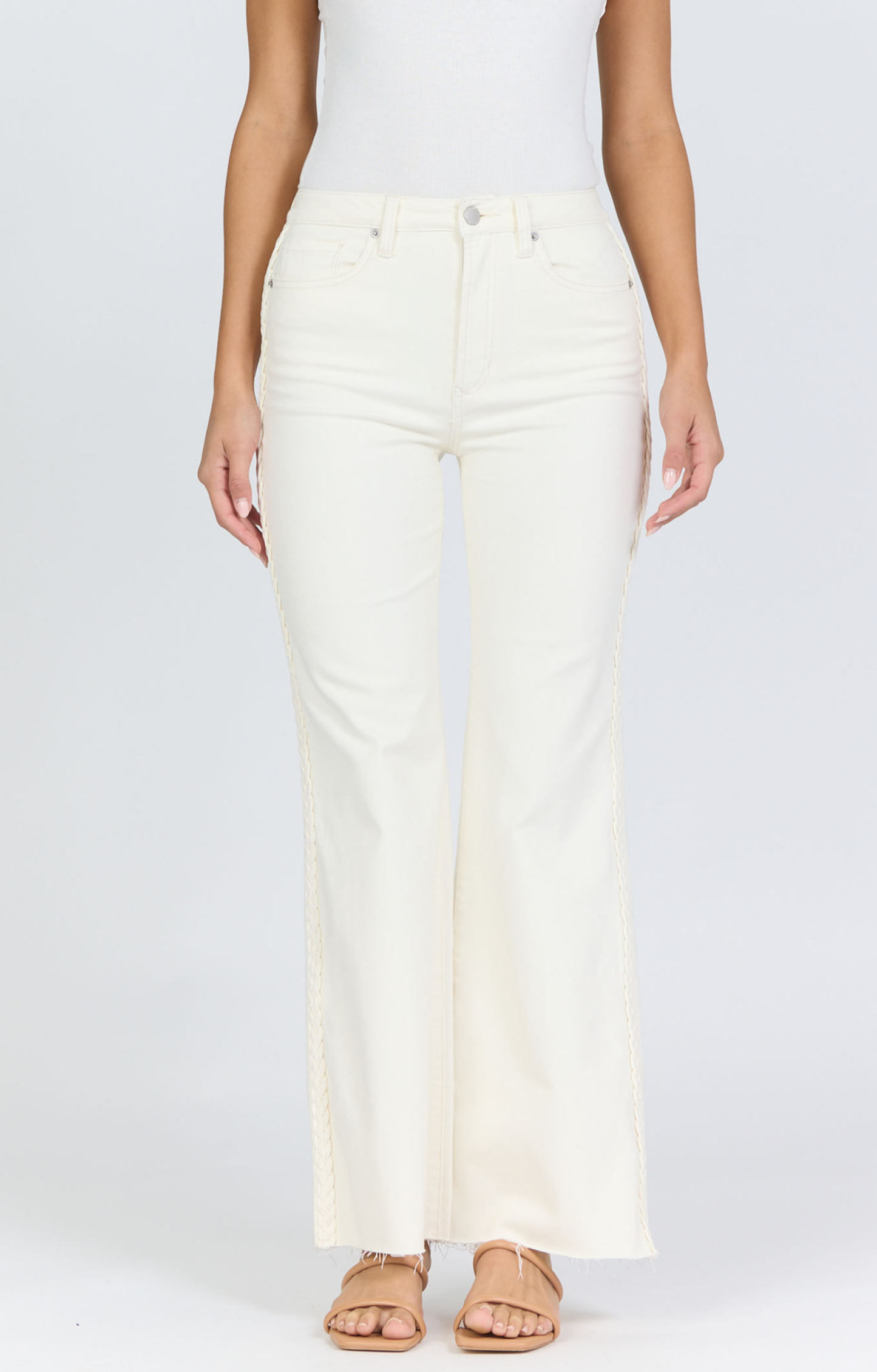 Fiona Cream Braided Jeans