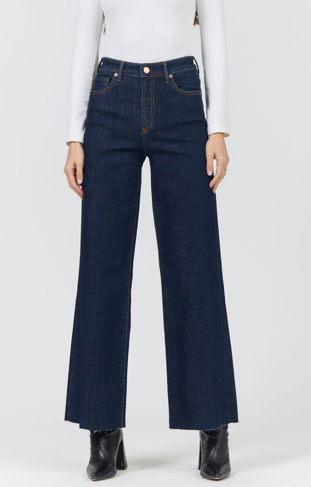 Fiona Dark Wash Wide Leg Jeans