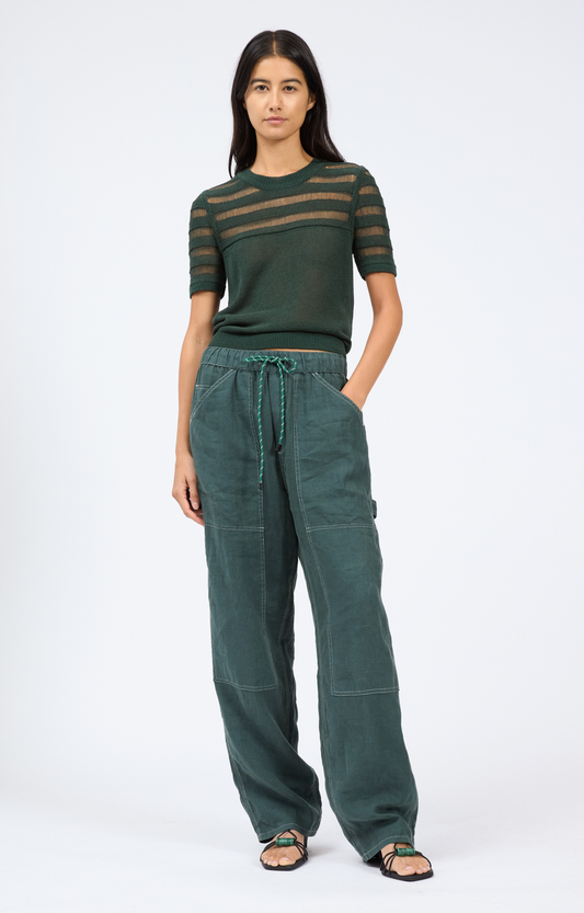 Forest Linen Drawstring Pant