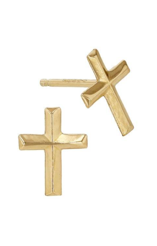 Gold Cross Studs