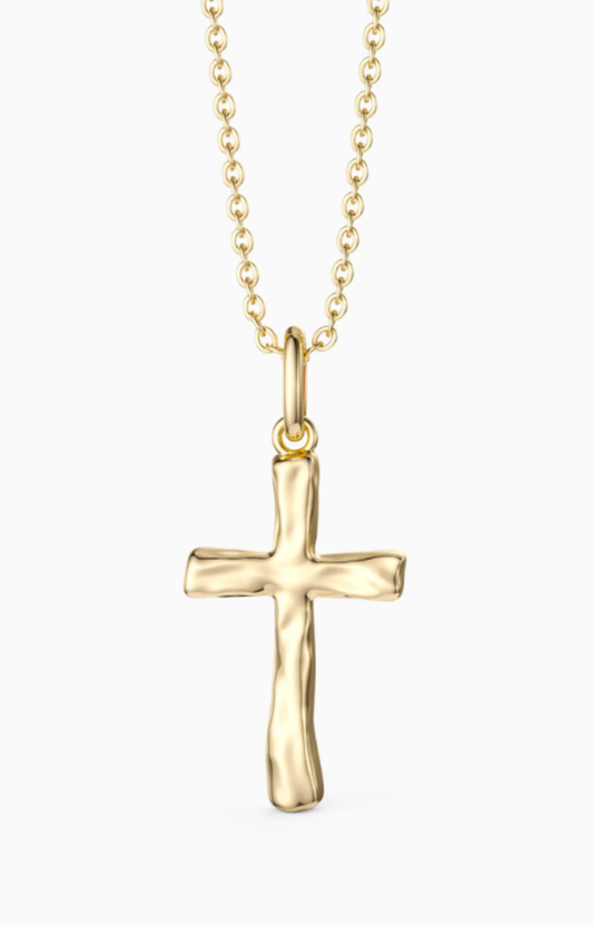 Gold Liquid Cross Necklace