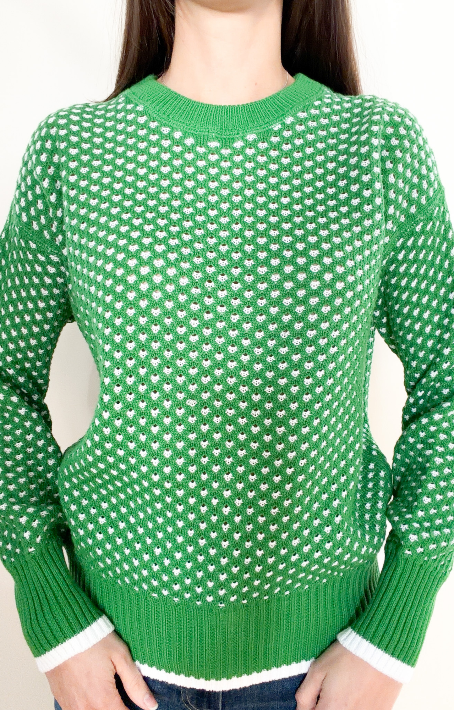 Green/White Reversible Mesh Sweatshirt
